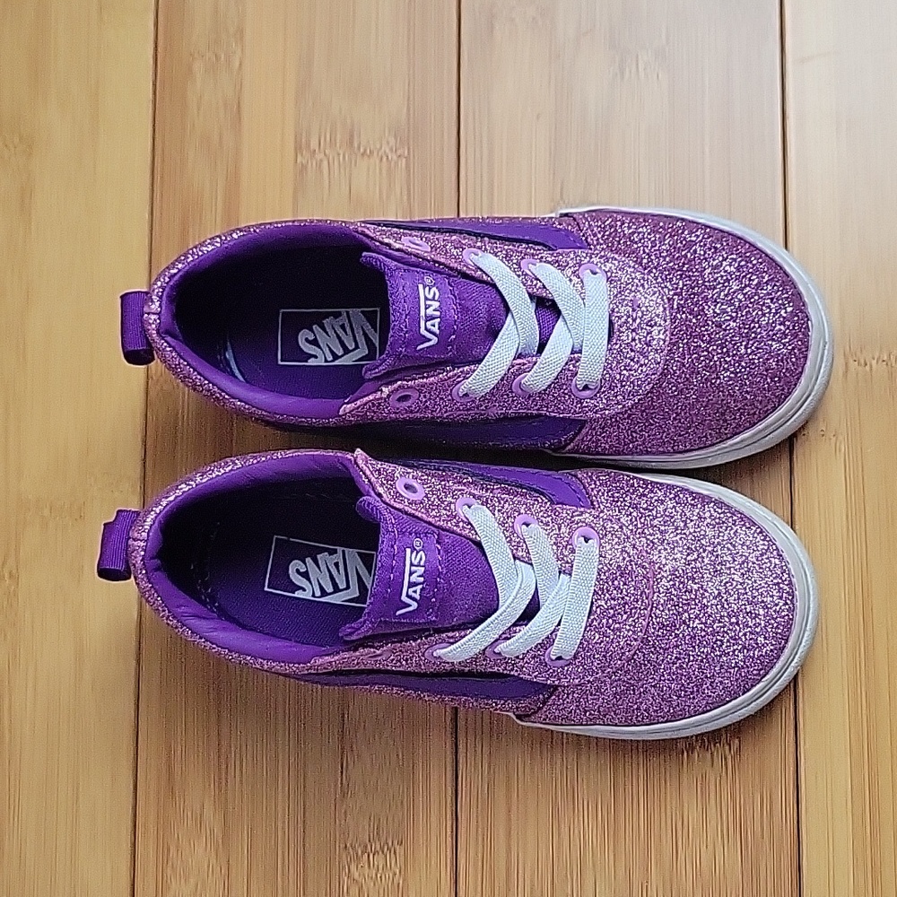 Vans Ward Toddler Slip On Purple Glitter